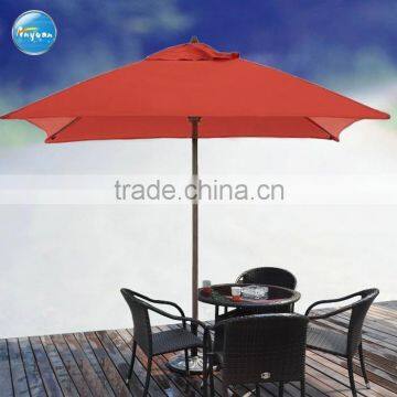 Polyester UV Proof Square Wooden Patio Umbrella for Hot Selling