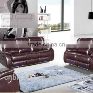 Red Electric and Manual Recliner Chair 1+2+3 Set Top Grade Leather
