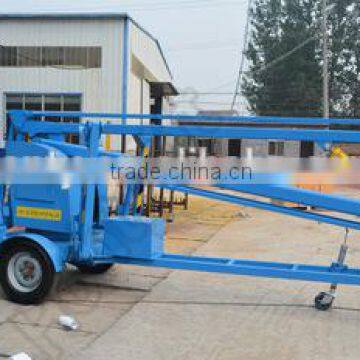 Trailer mounted work platform mobile boom lift