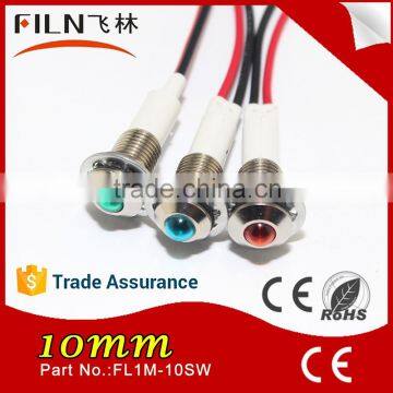 FILN 10MM Yellow 220v Metal led indication lights With 20cm Cable For Sale