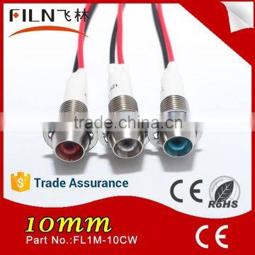 Fast Delivery 10mm Diameter Metal 12V Green Light Led 220v Signal Lamp With Wire photo-5