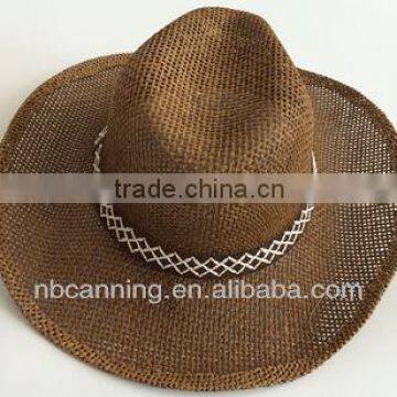 paper straw panama hat/cowboy hat/fashion men's hat cheap