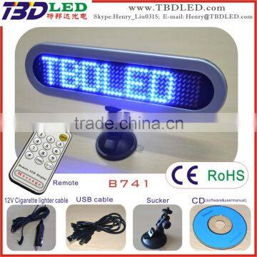 aliexpress Blue color led car window sign ,programmable led car sign/led car message sign