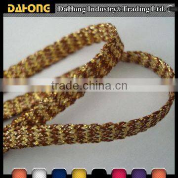 promotional flat decorative braided decorative metallic cord