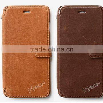 Handy genuine leather wallet book case for iphone 6