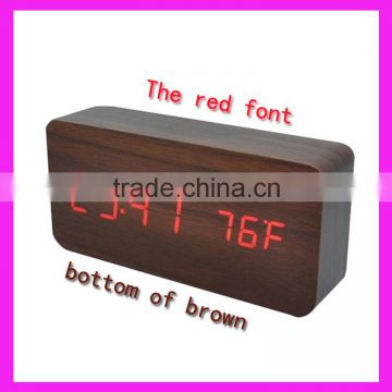 LED wooden clock,Calendar Clock,Sound Control Clock