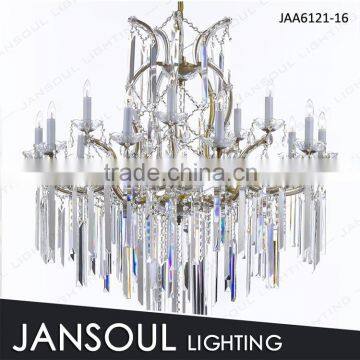 16 lights triangle strip luxury crystal candle chandelier