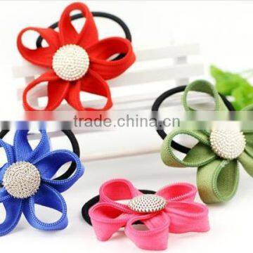 fancy lovely angel flower covered Elastic Ponytail Holders hair accessories for girls