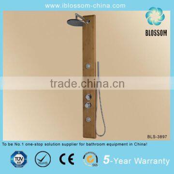 Wall-mounted bathroom bamboo shower panel