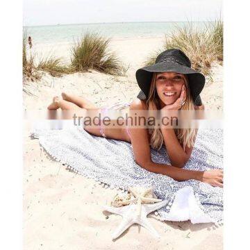 1500mm Large Round Beach Towel With Pom-pon for Kids for USA/Australia Market