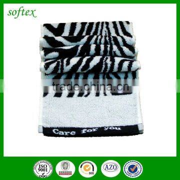 Black and White Striped Bath Towel