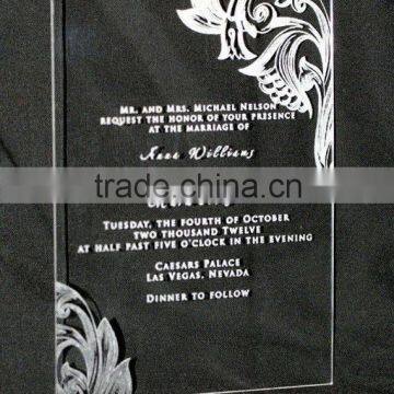 High Transparent custom wedding invitations with pearls