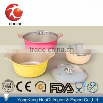 Die-casting high quality pan ceramic sauce pot casserole cookware set