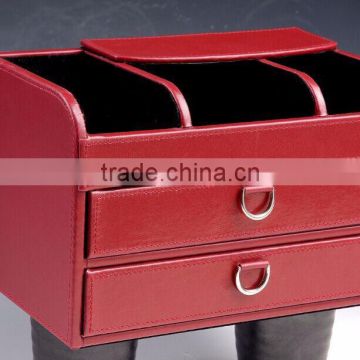 wholesale leather decorative office storage box for desktop sunderies