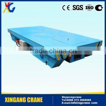 Heavy Duty Rail Type Industrial Electrical Flat Cart 100 Ton