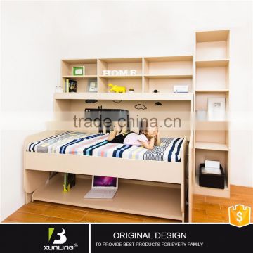 Modern Upholstered Wood Bunk Bed With Desk Custom