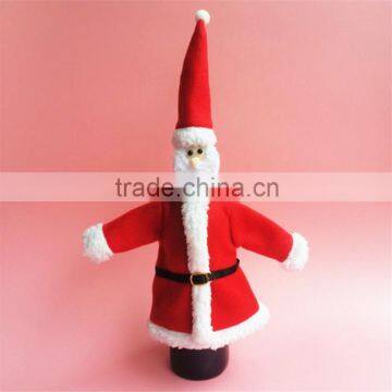 Promotional Gift of Christmas Dinner Table Decoration Red Santa Claus Wine Bottle Bag Cover