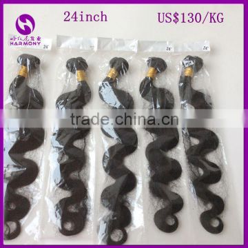 24inch Length Cheap NO-REMY HAIRS WEFT Natual Color Body Wave Texture for Brazil Market