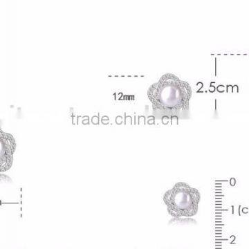 Custom Wholesale 12mm 925 Sterling Silver Freshwater Pearl Stud Earrings photo-6