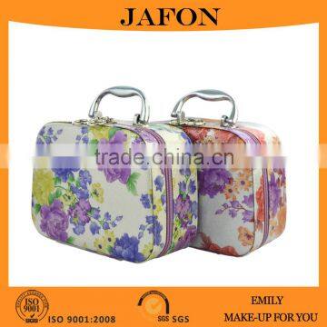 Womens Gilrs Waterproof Portable Coloful Makeup Box With Flowers