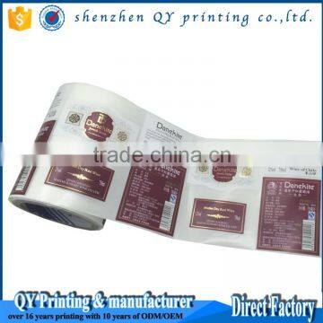 Customized vinyl wine label, wine bottle neck label, Customied adhensive wine sticker