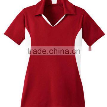 Ladies Two Tone Short Sleeve Polo Shirt