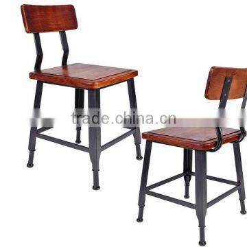AKKS WOODEN SEAT AND BACK REST INDUSTRIAL DINING CHAIR SET