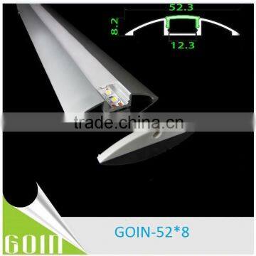 Flat Aluminum led profile for cabinet decoration with PC diffused cover led cabinet housing Aluminum led profile
