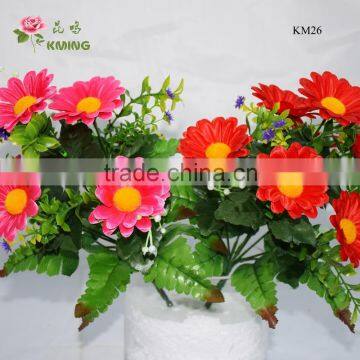 lovely daisy chrysanthemum flower red velvet fabric high quality