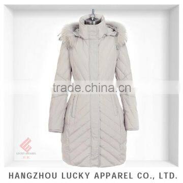 lady women fashion real fur winter down jacket LK15018