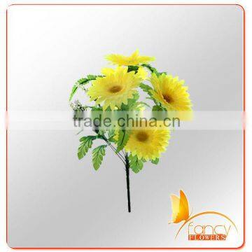 11 heads yellow artificial small daisy flowers