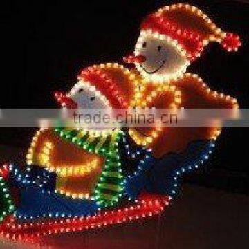 glittering snowman led motif light