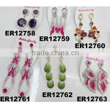 fashion ladies crystal earring models jewelry
