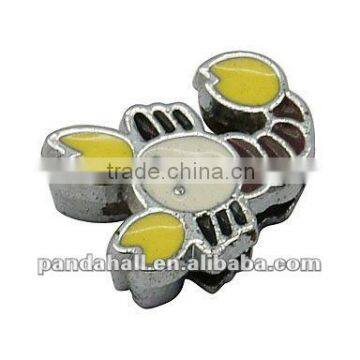 Zinc Alloy Enamel Slide Charms and Components, Scorpion, Nickel Color, Multicolor(ENAM-A115-1)