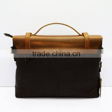 New Multifunctional Notebook Briefcase Cowhide Leather Men's Shoulder Bag photo-4