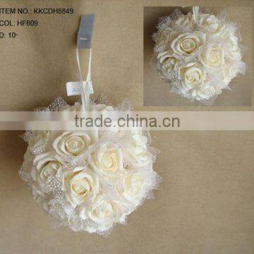 2014 Popular Artificial PE Flower 10" Artificial PE Wedding Rose Hanging Ball