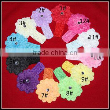 Fashion crochet headband with flower Baby accessory headband