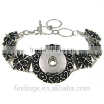 CJ3472 bali click alloy snap button bracelet,metal brass snap bracelet jewellery,snap button charm jewelry