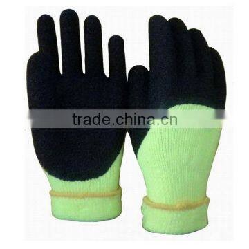 2016 Acrylic Liner Crinkle Latex 3/4 Coated Winter Working Gloves for Construction