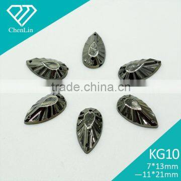 KG10 small pear 7*13 9*16 11*21 flat back sew on acrylic rhinestones for fashion decoration, craft making, garment accessories