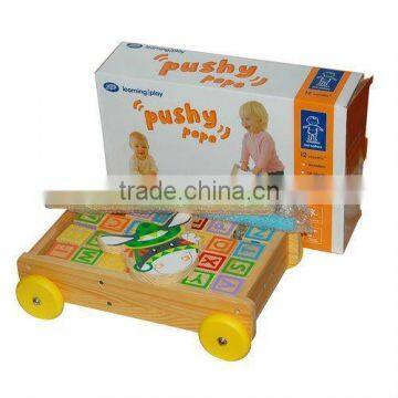 28x11x41CM Top Quality Wooden Baby Walker with Blocks