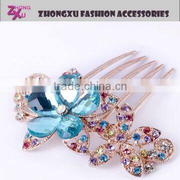 custom new hot sale ladys flower crystal hair pin