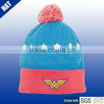 Candy girl star jacquard winter knit hat