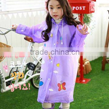 For Girls Kids Raincoat Rainwear/Rainsuit Kids Waterproof Purple Rain Coat