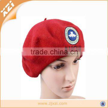 Contracted style girl badge pure color berets