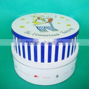 Round cookies tin can