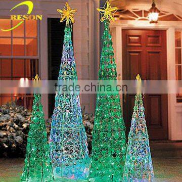 stage show decoration outdoor wire lighted christmas tree