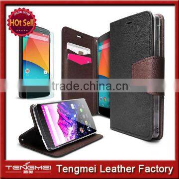 For Google nexus 5 case with credit card slots,high quality colorful leather case for Google nexus 5 case