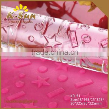 Reposteria moldes star Embossed Printing Rolling Pin Fondant Cake Decorative Rolling Pin