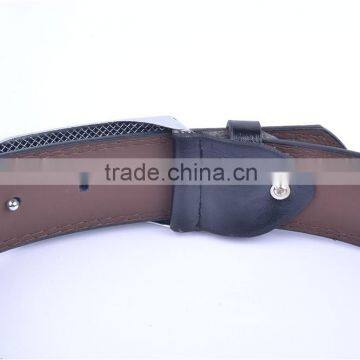 Inner Alloy Buckle With Double Stitch Casual Waist PU Belt For Man photo-5